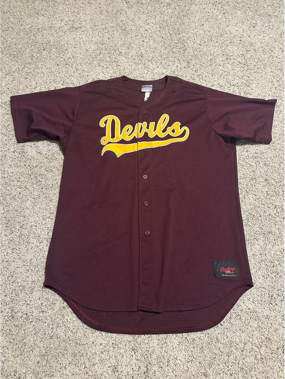 Rawlings XL Maroon Devils Baseball Jersey